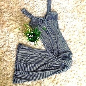 Max Studio Blue/White Stripe Maxi Dress